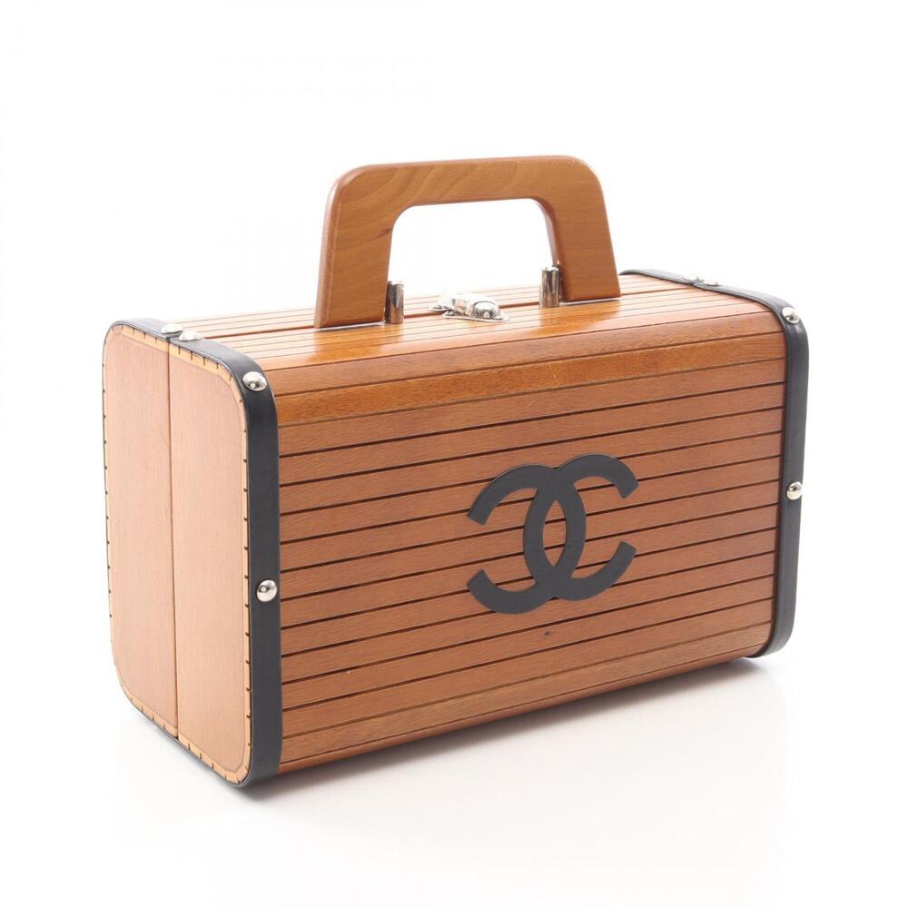 Chanel Coco Mark Handbag, Leather and Wood, Women's, Brown/Black - Picture 2 of 16
